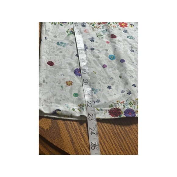 Womens Floral Long Sleeve Thermal Top White Multicolor New - Picture 4 of 5